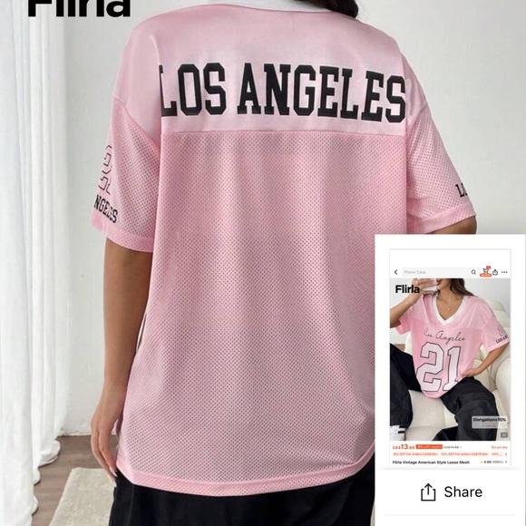 Pink V-Neck Mesh Top - Picture 2 of 3